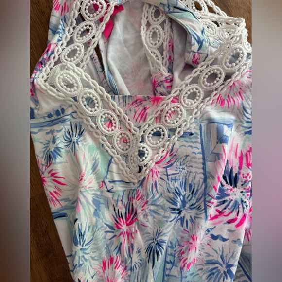 Lilly Pulitzer Lala Romper SZ XS Crew Blue Tint Sea To Shining Sea - Picture 11 of 16
